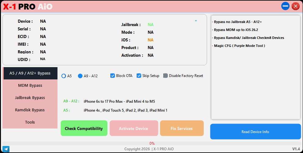 X-1 PRO AiO Application Screenshot